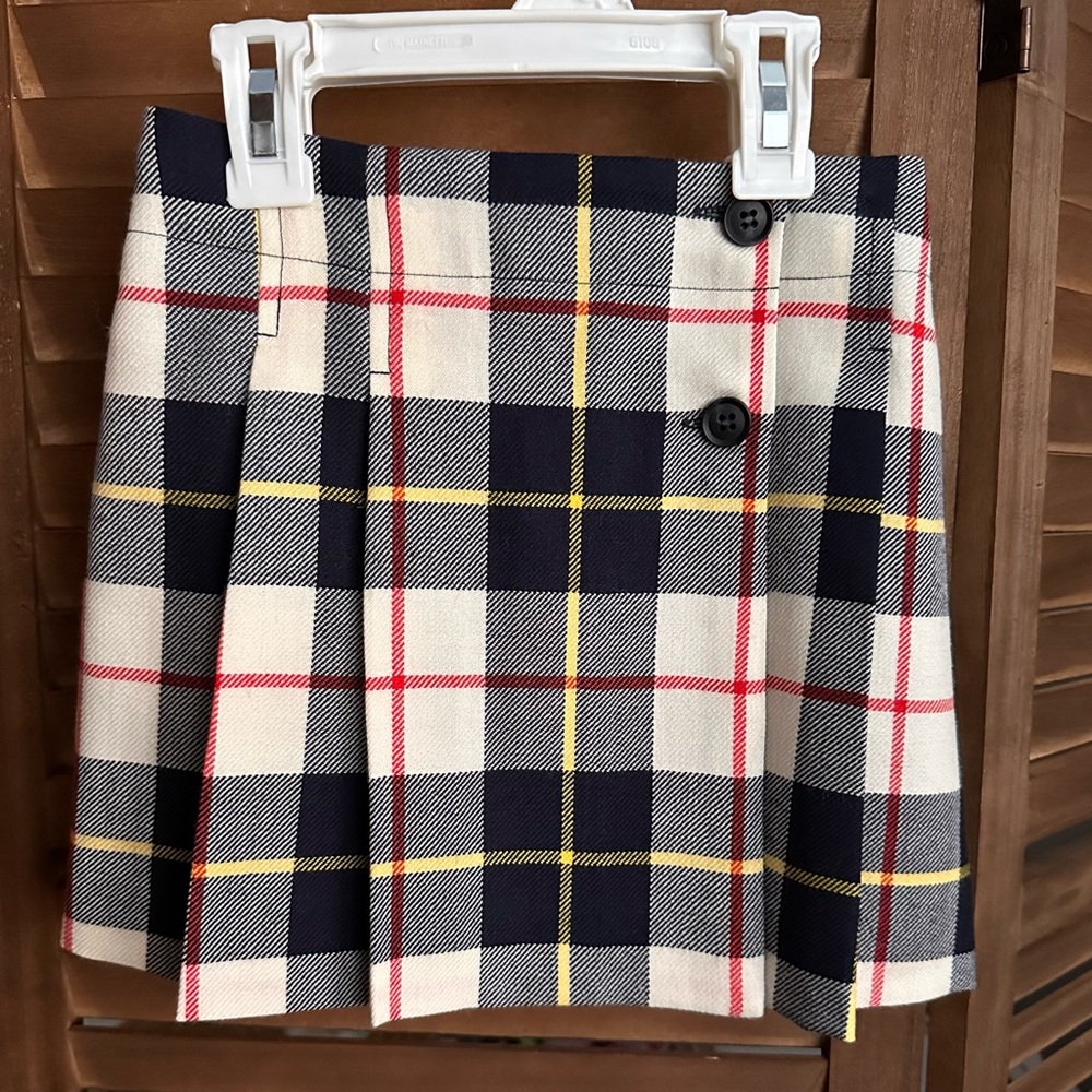NWT BONPOINT PLAID WOOL SKIRT